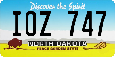ND license plate IOZ747