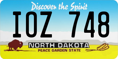 ND license plate IOZ748
