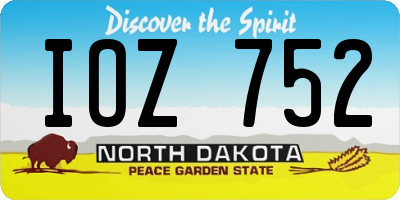 ND license plate IOZ752