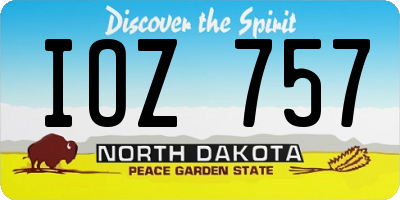 ND license plate IOZ757