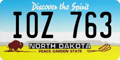ND license plate IOZ763
