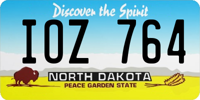 ND license plate IOZ764