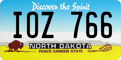 ND license plate IOZ766