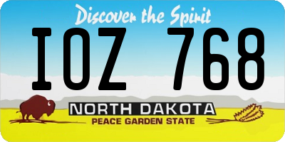 ND license plate IOZ768