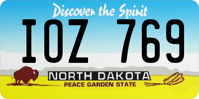ND license plate IOZ769