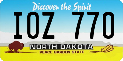 ND license plate IOZ770