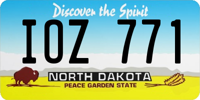 ND license plate IOZ771