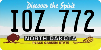 ND license plate IOZ772