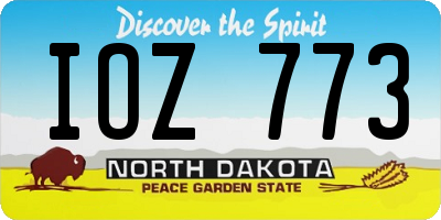 ND license plate IOZ773