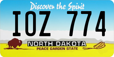 ND license plate IOZ774