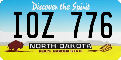 ND license plate IOZ776