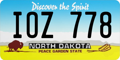 ND license plate IOZ778
