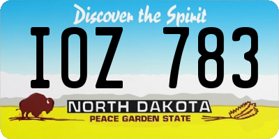 ND license plate IOZ783