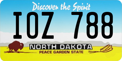 ND license plate IOZ788