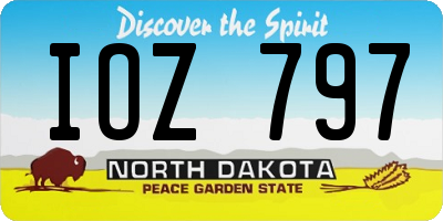 ND license plate IOZ797