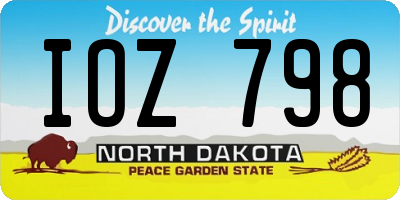 ND license plate IOZ798