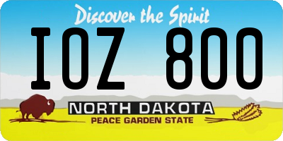 ND license plate IOZ800