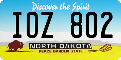 ND license plate IOZ802