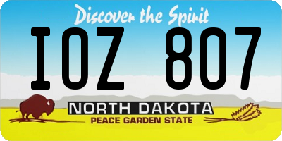 ND license plate IOZ807