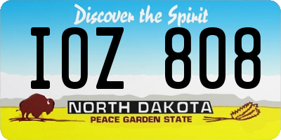 ND license plate IOZ808