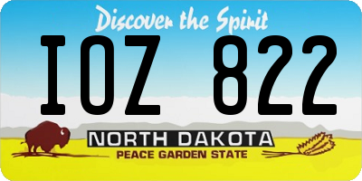 ND license plate IOZ822