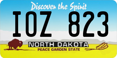 ND license plate IOZ823