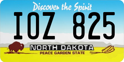ND license plate IOZ825