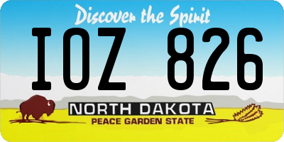 ND license plate IOZ826