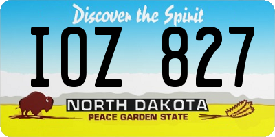 ND license plate IOZ827