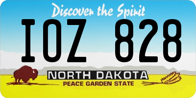 ND license plate IOZ828