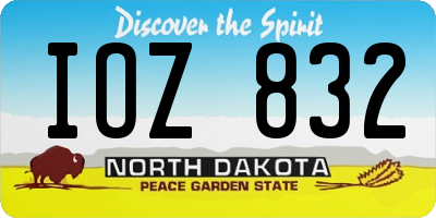 ND license plate IOZ832