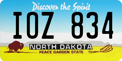 ND license plate IOZ834