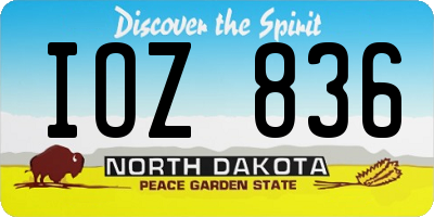 ND license plate IOZ836