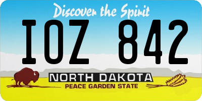 ND license plate IOZ842