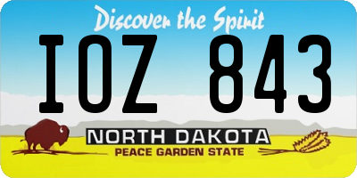 ND license plate IOZ843