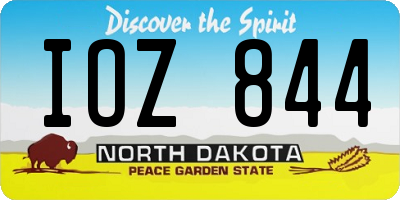 ND license plate IOZ844