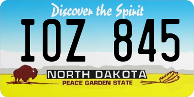 ND license plate IOZ845