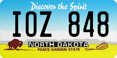 ND license plate IOZ848