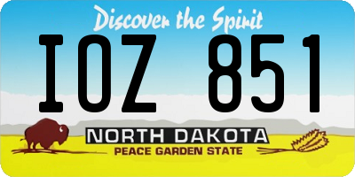 ND license plate IOZ851