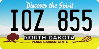 ND license plate IOZ855