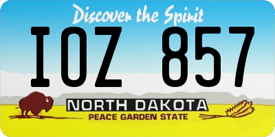 ND license plate IOZ857