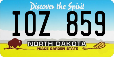 ND license plate IOZ859