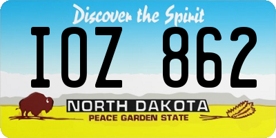 ND license plate IOZ862
