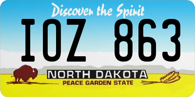 ND license plate IOZ863