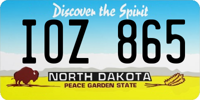 ND license plate IOZ865