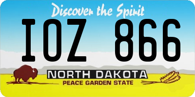 ND license plate IOZ866