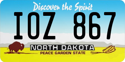 ND license plate IOZ867
