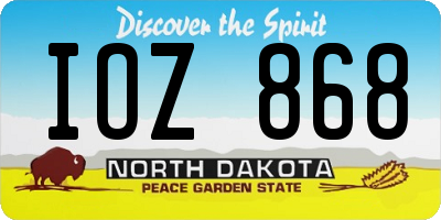 ND license plate IOZ868