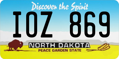 ND license plate IOZ869