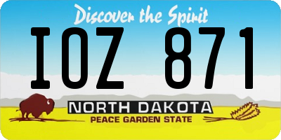 ND license plate IOZ871